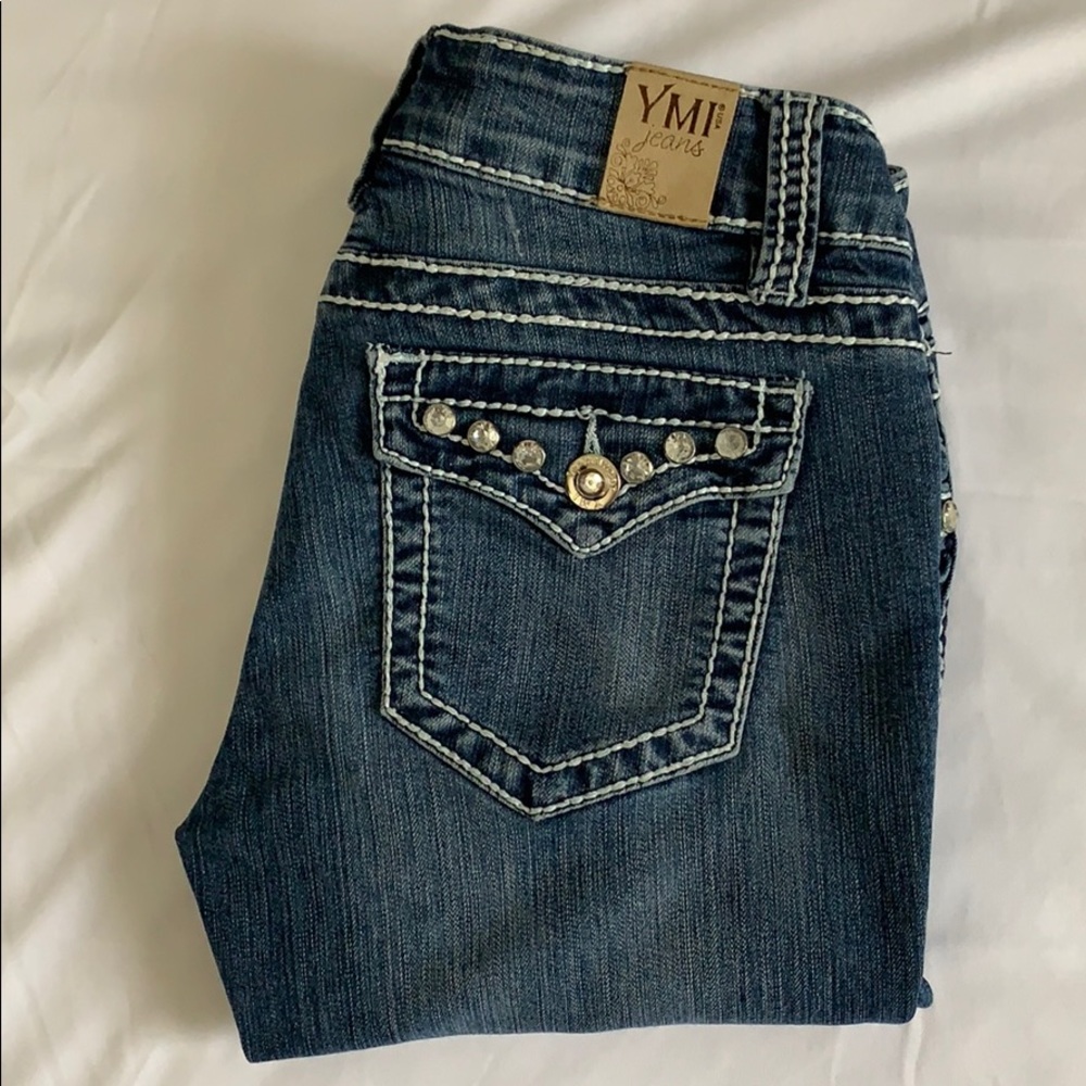 YMI Jeans - Capris or High Rise w/ Rhinestones EUC